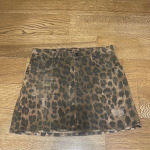 R13 Animal Print Skirt